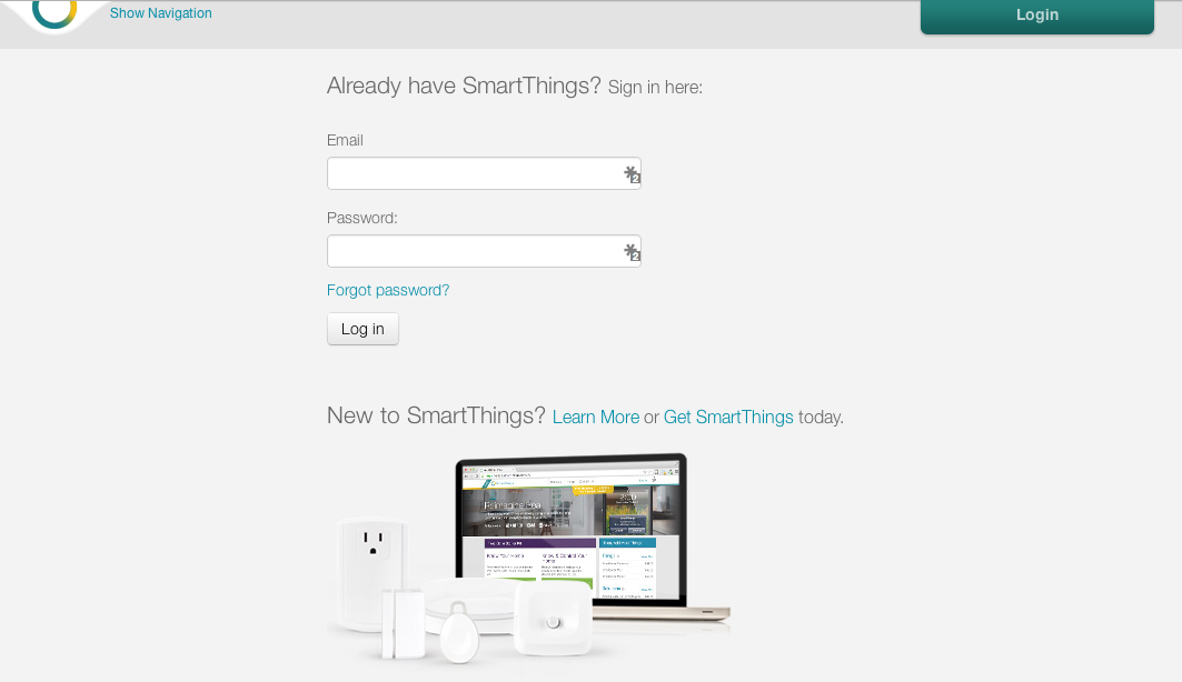 smartthing smartapp login